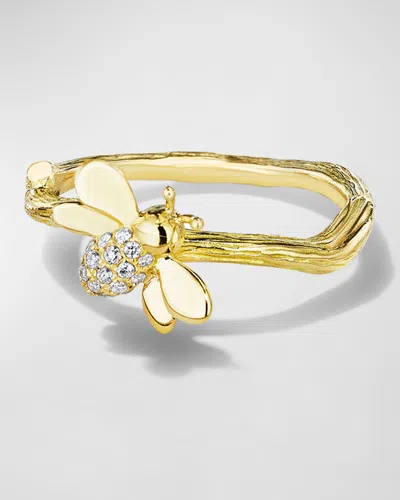 Mimi So 18k Yellow Gold Wonderland Bee Diamond Ring