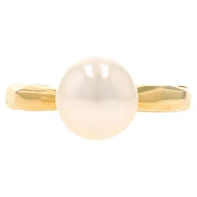 Pre-owned Mimi So Cultured Freshwater Pearl Solitaire Ring - Yellow Gold 18k