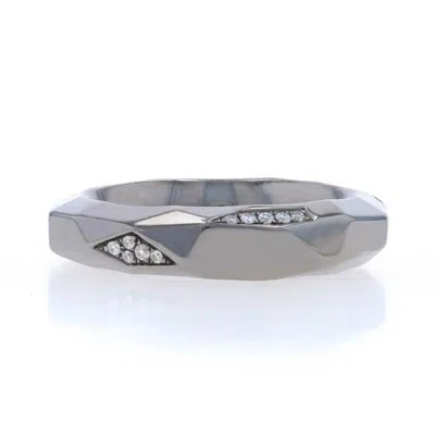 Pre-owned Mimi So Jackson Switch Stack Diamond Band White Gold 18k Black Rhodium Ring6 1/2
