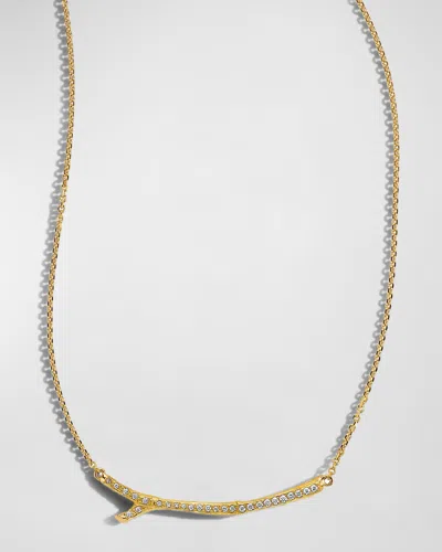 Mimi So Wonderland Small Twig Necklace With Pave Diamonds In Gold