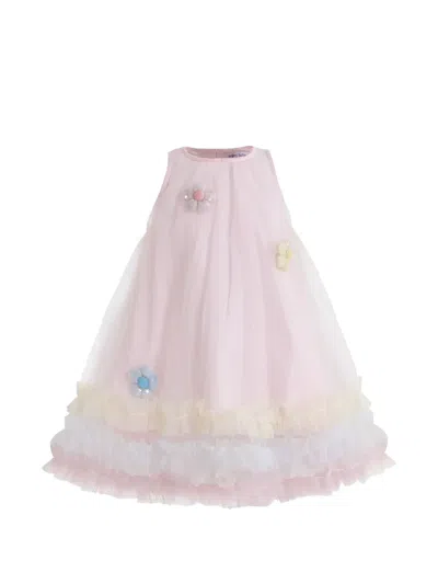 Mimi Tutu Kids' Alessia Floral-appliqué Tulle Dress In Pink