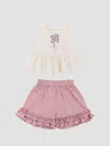 Mimi Tutu Ruffle Short Set In Pink