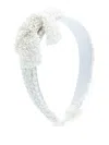 Mimi Tutu Beaded Pearl Bow Headband In White