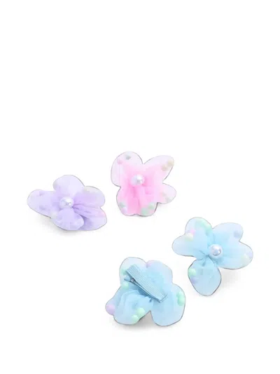 Mimi Tutu Kids' Beaded Flower Hair Clips In Neutrals