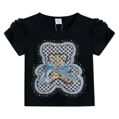 Mimi Tutu Kids'  Bear T-shirt In Black