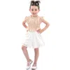 Mimi Tutu Beige Ruffle Bow Outfit Set In Neutral