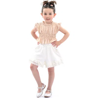 Mimi Tutu Kids'  Beige Ruffle Bow Outfit Set In Neutral