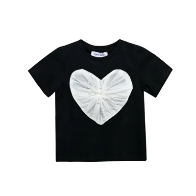 Mimi Tutu Babies'  Black Pearl Heart Applique T-shirt