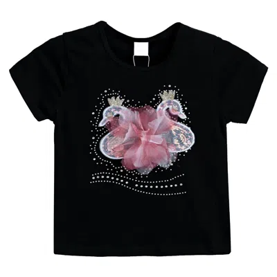 MIMI TUTU MIMI TUTU BLACK SWAN APPLIQUE T-SHIRT
