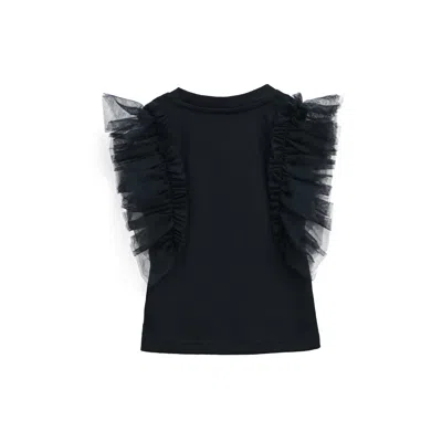 MIMI TUTU MIMI TUTU BLACK TULLE FRILL T-SHIRT