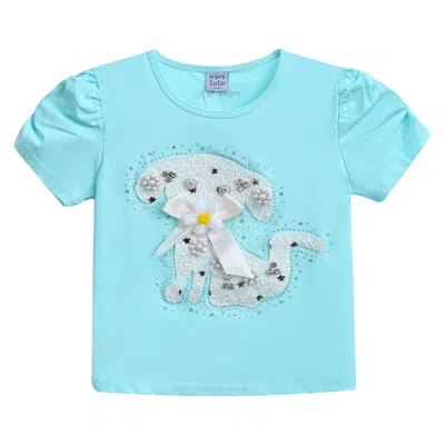 Mimi Tutu Kids'  Blue Puppy Applique T-shirt