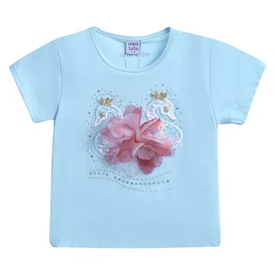 Mimi Tutu Kids'  Blue Swan Applique T-shirt