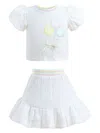 Mimi Tutu Bouclé Skirt And Top Set In White