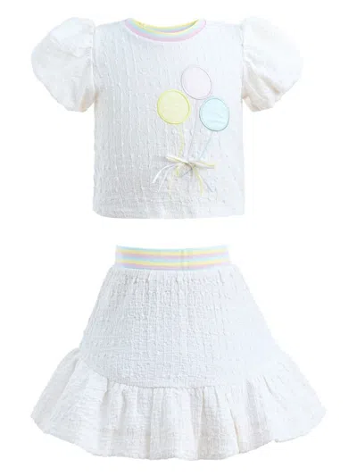 Mimi Tutu Kids' Bouclé Skirt And Top Set In White