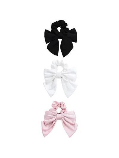Mimi Tutu Kids' Bow Accent Scrunchies Set (set Of Three) In Multi
