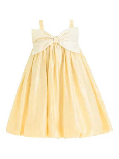 Mimi Tutu Kids' Bow-detail Sleeveless Dress In Yellow