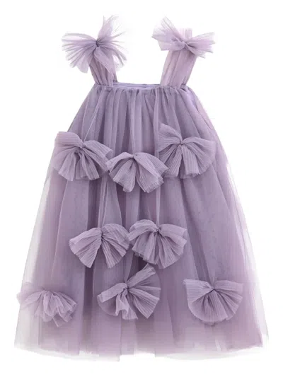 Mimi Tutu Kids' Bow-embellished Tulle Dress In Purple
