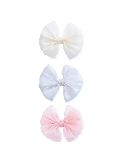 Mimi Tutu Kids' Bow Hair Clips (3-set) In White