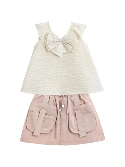 Mimi Tutu Kids' Bow-detail Shorts And Top Set In Pink