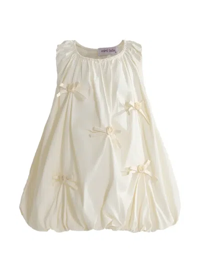 Mimi Tutu Kids' Bow-embellished Rosette-detail Dress In White