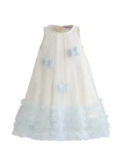 Mimi Tutu Kids' Bow-embellished Ruffled Dress In Blue