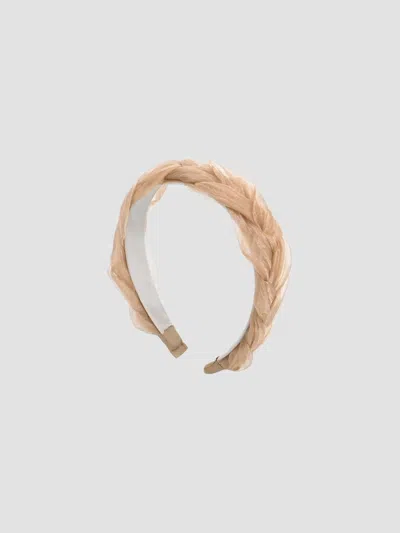 Mimi Tutu Braided Sheer Headband In Brown