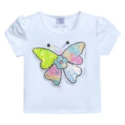 Mimi Tutu Kids' Butterfly-appliqué T-shirt In White