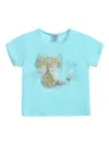 Mimi Tutu Cat-appliqué T-shirt In 蓝色