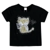 Mimi Tutu Kids' Cat-appliqué T-shirt In Black