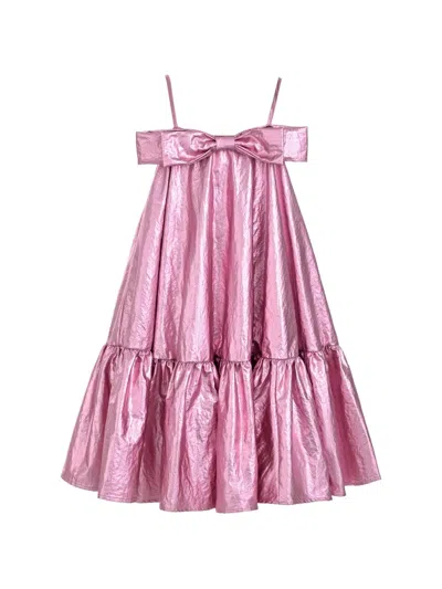 Mimi Tutu Kids' Celestelle Bow-detail Tiered Dress In Purple