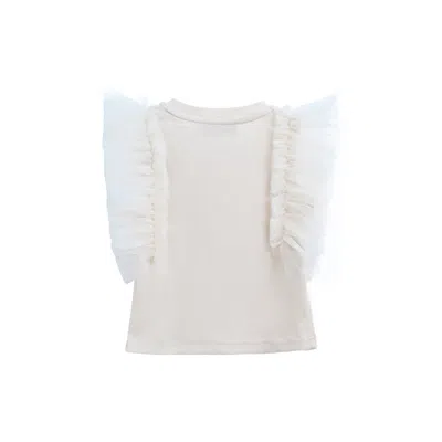 MIMI TUTU MIMI TUTU CHAMPAGNE TULLE FRILL T-SHIRT