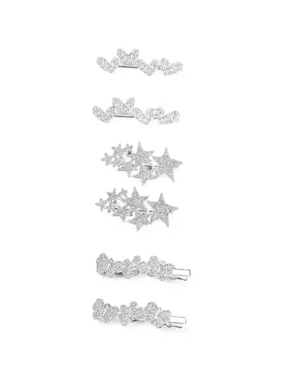 Mimi Tutu Kids' Crystal-embellished Star Hair Clips In Metallic