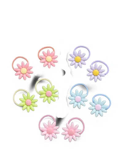 Mimi Tutu Kids' Daisy Floral-embellished Hair Ties (set Of 10) In Multi