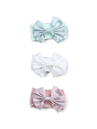 Mimi Tutu Babies' Elastic Bow-detail Headbands (pack Of Three) In Blue