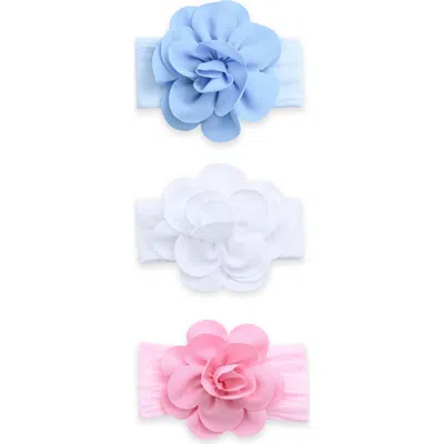 Mimi Tutu Babies' Floral-applique Elasticated Headbands (pack Of Three) In Orange
