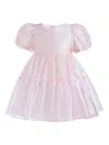 Mimi Tutu Elianna Puff-sleeve Tiered Dress In Pink