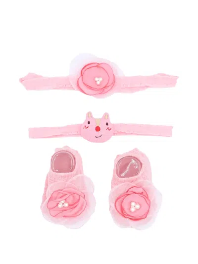 Mimi Tutu Babies' Embellished Headband (set Of Three) In Pink