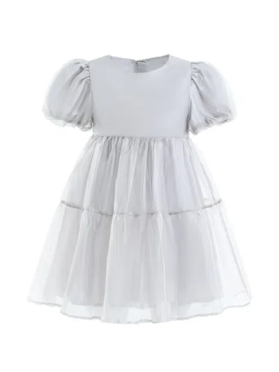 Mimi Tutu Kids' Eveline Puff-sleeve Dress In White