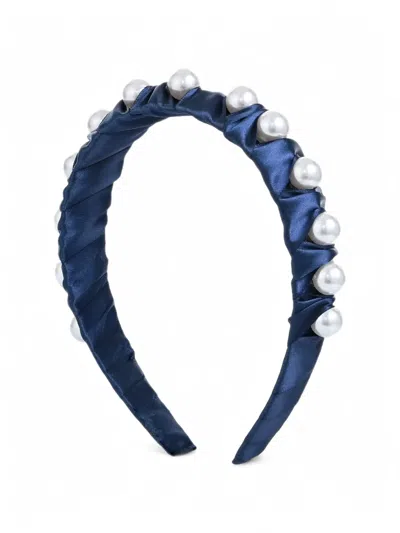 Mimi Tutu Kids' Faux-pearl Pleated Headband In Transparent