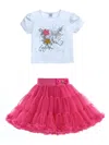 Mimi Tutu Flora Flowers Skirt Set In White