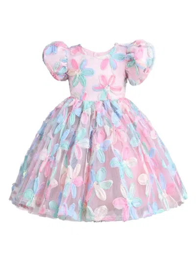 Mimi Tutu Kids' Floral-appliqué Tulle Dress In Pink