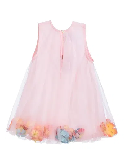 Mimi Tutu Kids' Floral-embellished Tulle Dress In Pink
