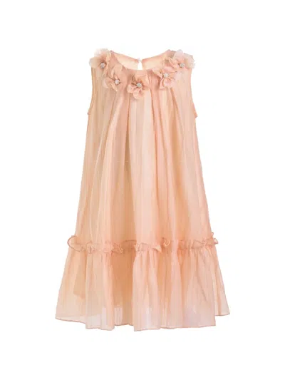 Mimi Tutu Kids' Floral-applique Ruffled Dress In Animal Print