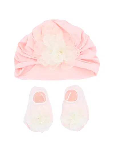 Mimi Tutu Babies' Flower-embellished Gift Set In Pink