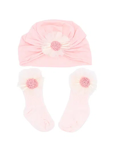 Mimi Tutu Babies' Flower-embellished Tulle-trim Gift Set In Pattern