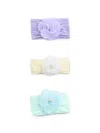 Mimi Tutu Flower-patch Elastic Headbands (pack Of Three) In Multi