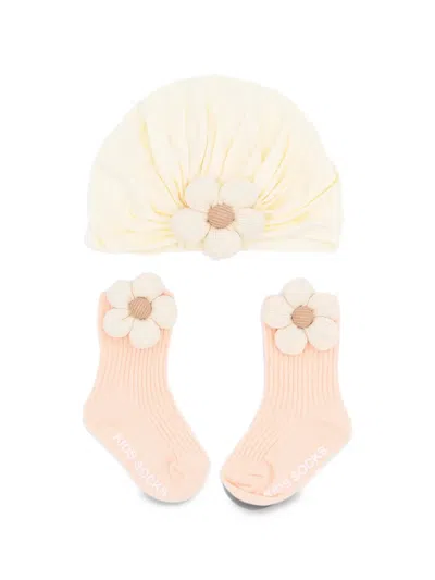 Mimi Tutu Babies' Flower-patch Hat Set (set Of Two) In Transparent