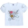 Mimi Tutu Kids' Floral-appliqué T-shirt In White