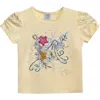 Mimi Tutu Kids' Floral-appliqué T-shirt In Yellow