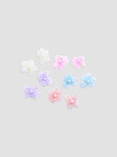 Mimi Tutu Girl's Girl's Beaded Flower Hair Tie Set In Multi